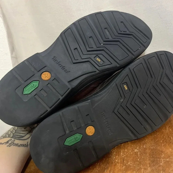 Timberland Loafers Mens Size 9.5 Brown Leather Slip On Classic Logo Sensorflex - Picture 10 of 11